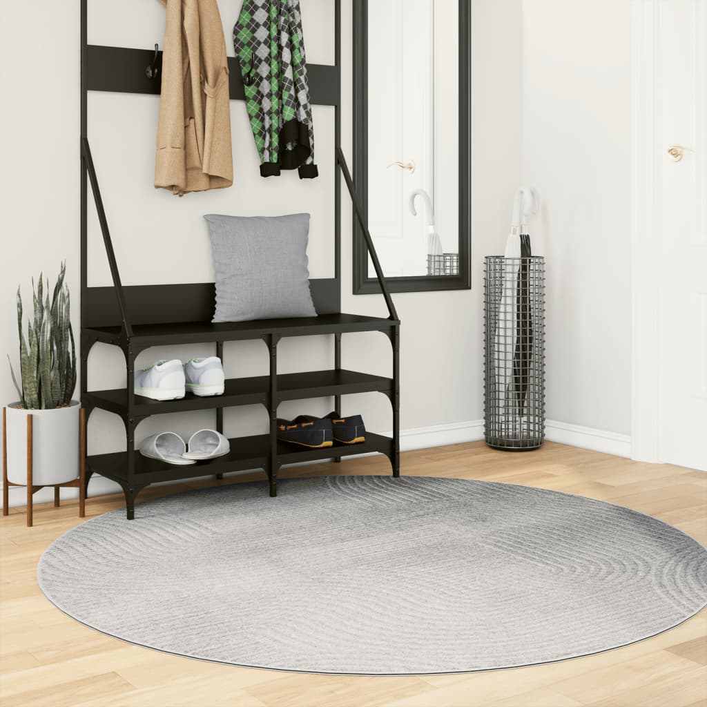 Vidaxl RUG IZA Escandinavo de bajo pilo Ø 160 cm de gris