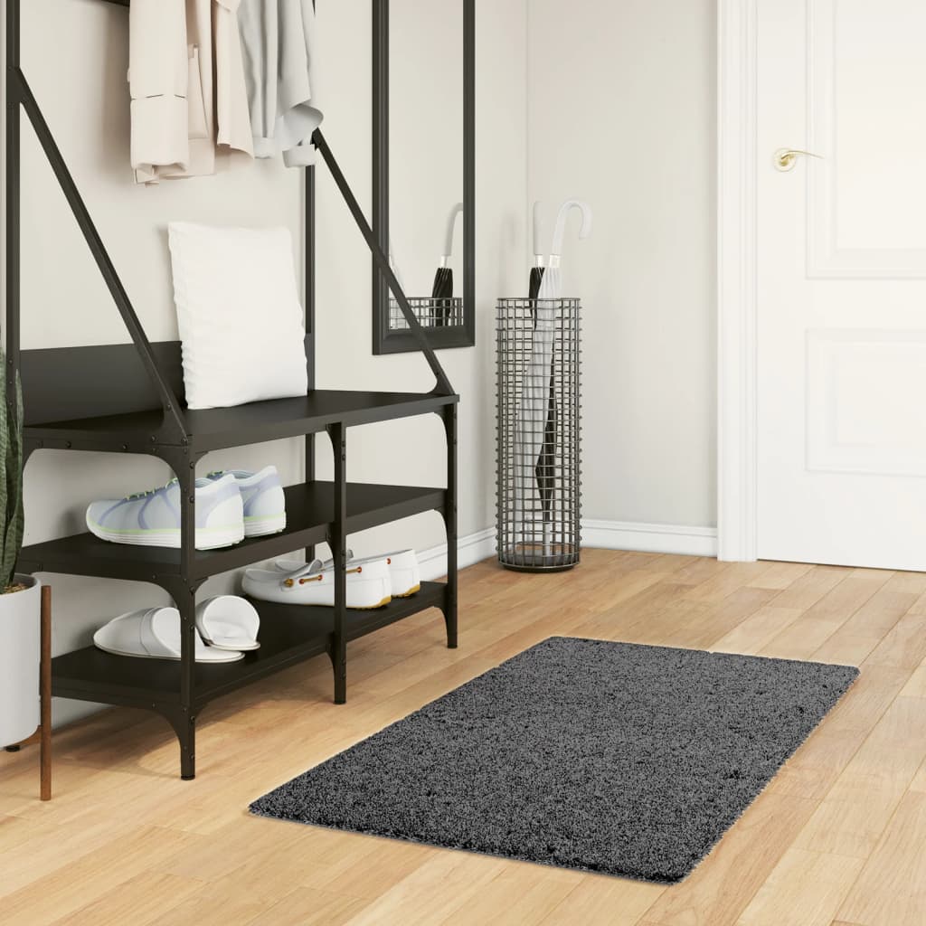 Vidaxx tapis oviedo poils ras 60x110 cm anthracite
