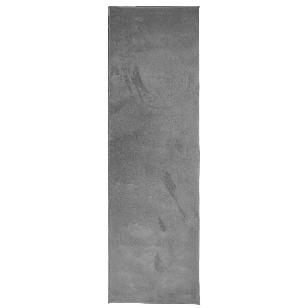 Vidaxl Rug Oviedo Low -Pile 80x250 cm Anthracite -farvet