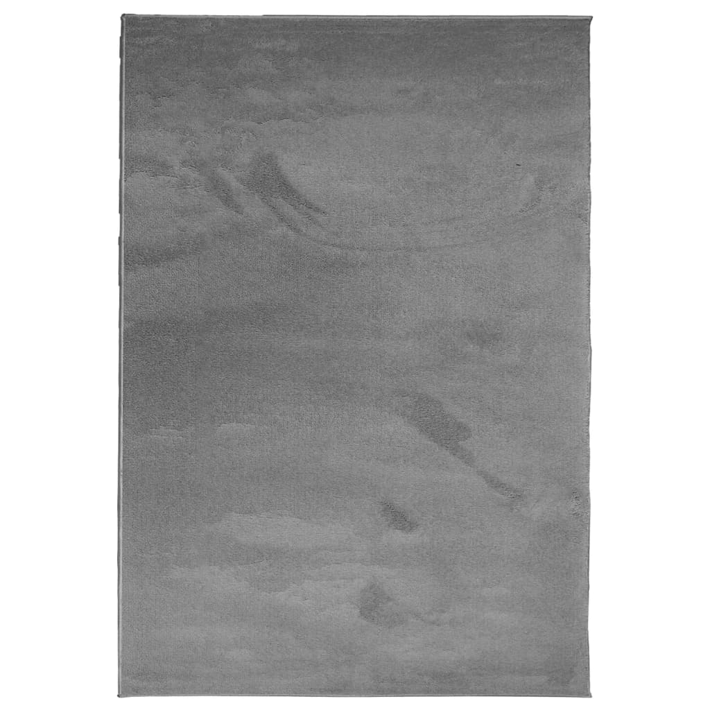 Vidaxl Rug Oviedo Low -Pile 160x230 cm Anthracite -farvet