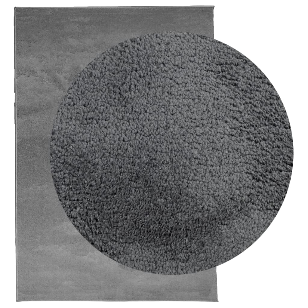 VidaXL tapis oviedo poils ras 200x280 cm anthracite