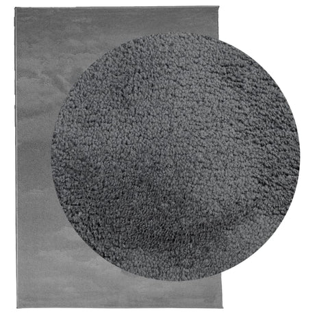 VidaXL tapis oviedo poils ras 200x280 cm anthracite