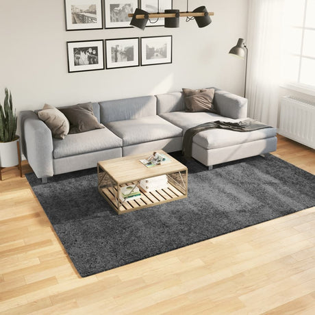 VidaXL tapis oviedo poils ras 200x280 cm anthracite