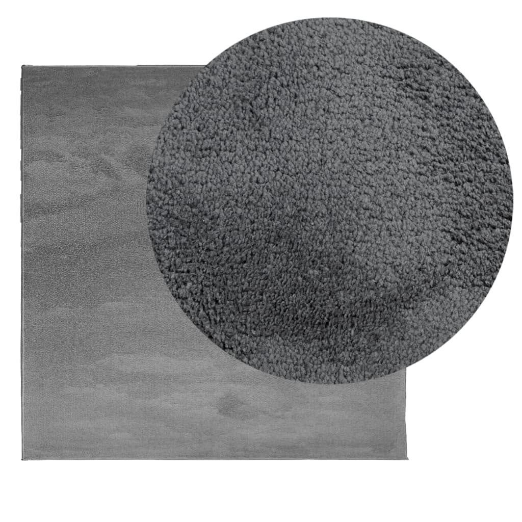 VidaXL Tapis OVIEDO poils ras 240x240 cm anthracite