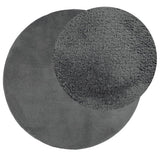 Vidaxl tapis oviedo poils courts ø 80 cm anthracite