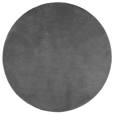 Vidaxl tapis oviedo poils courts ø 120 cm anthracite