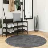 Bidaxl -mattan Oviedo Low -Pile Ø 120 cm Anthracite -färgad