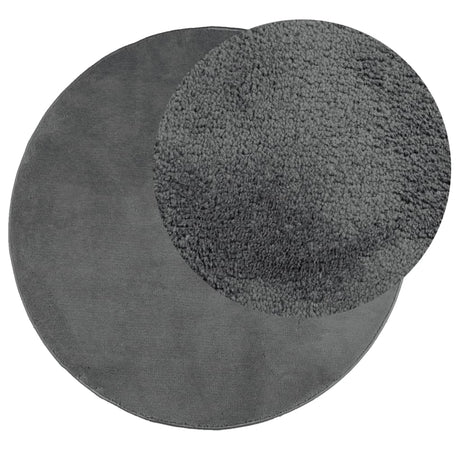 Vidaxl tapis oviedo poils ras ø 160 cm anthracite
