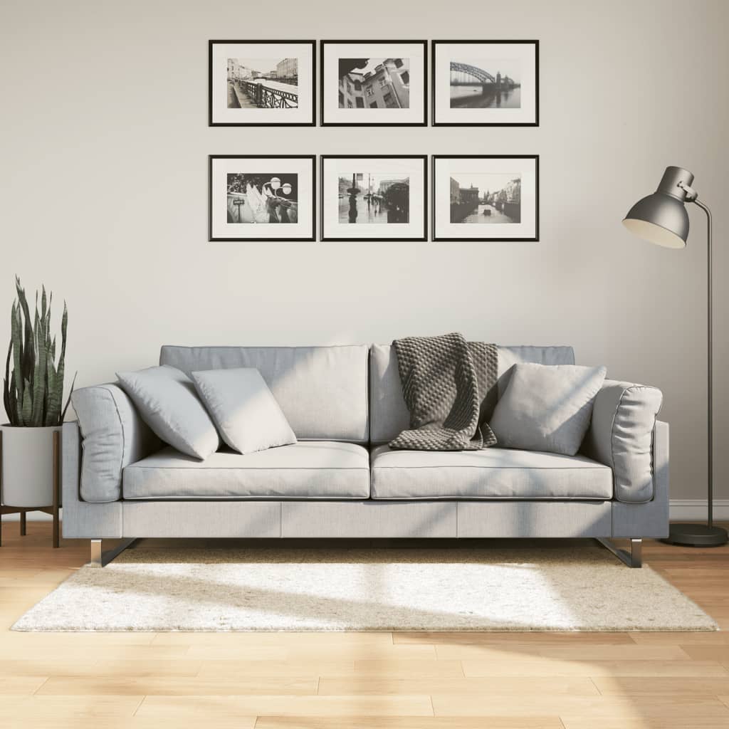 VidaXL tapis oviedo poils ras 80x150 cm beige