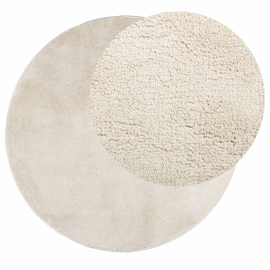 Vidaxl rug Oviedo Low -pile Ø 100 cm Beige