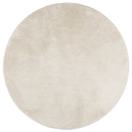 VidaXL tapis oviedo poils ras ø 120 cm beige