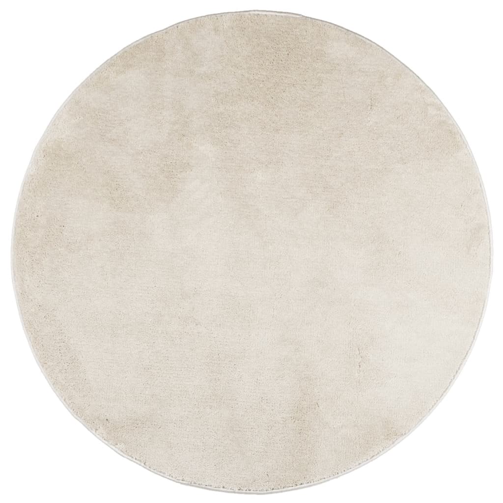 Vidaxl Rug Oviedo Low -Bile Ø 120 cm Beige