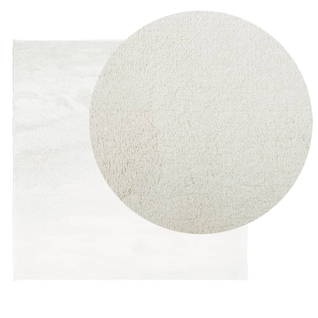 VidaXL tapis oviedo poils ras 120x120 cm crème
