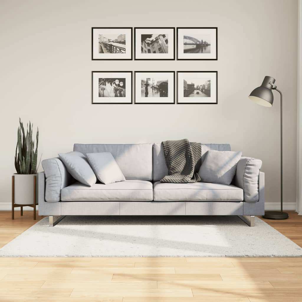 VidaXL tapis oviedo poils ras 120x120 cm crème