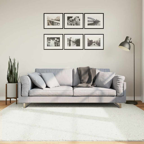 VidaXL Tapis OVIEDO poils ras 200x200 cm crème