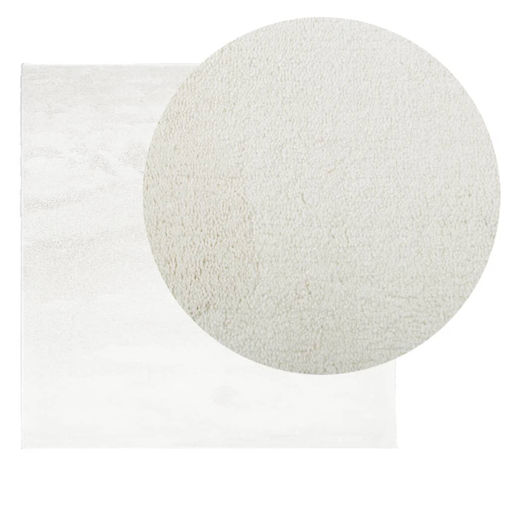 Vidaxl Rug Oviedo Low -Boile 240x240 cm Cream -farget