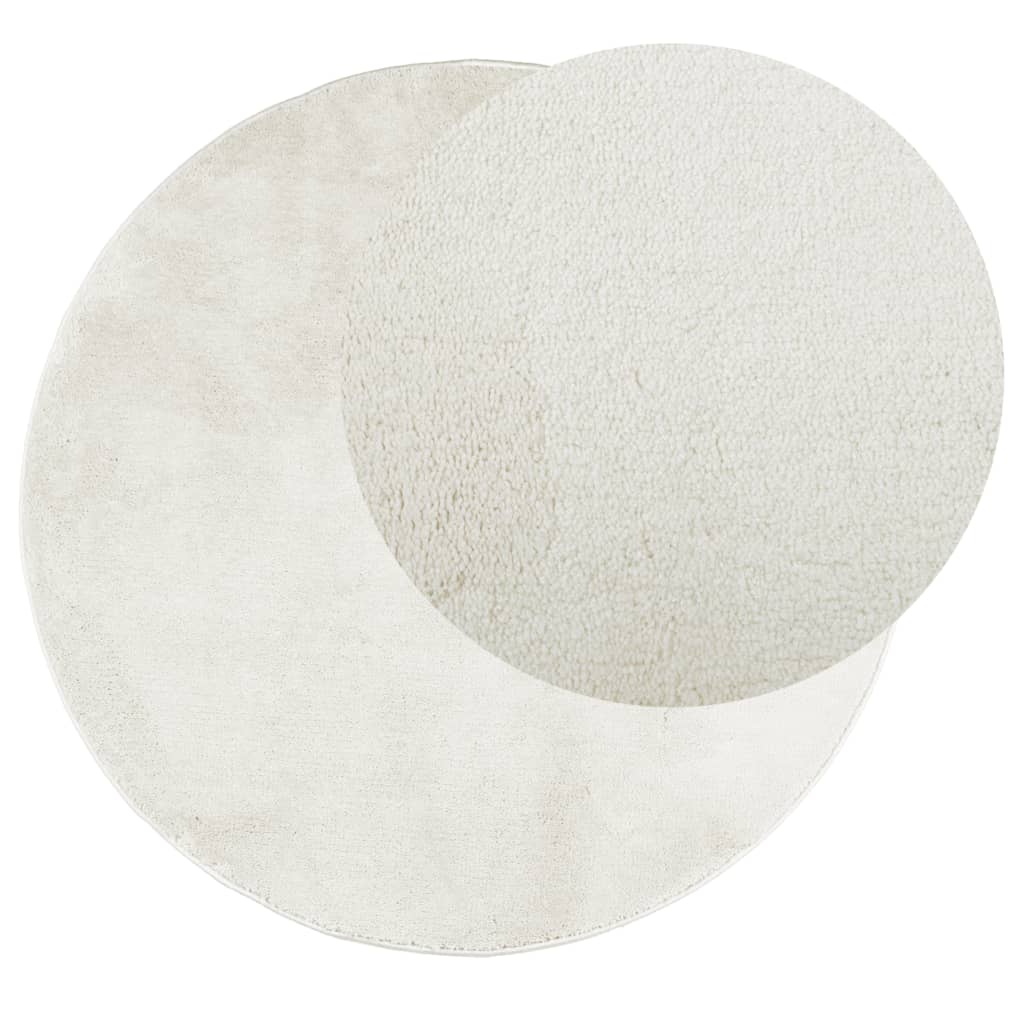 Vidaxl tapis oviedo poils courts ø 100 cm couleur crème
