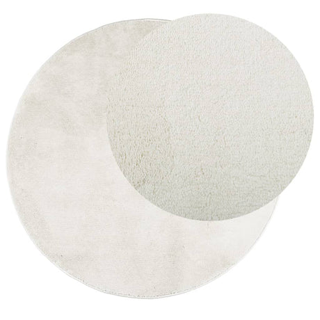 VidaXL Tapis OVIEDO poils ras Ø 160 cm crème