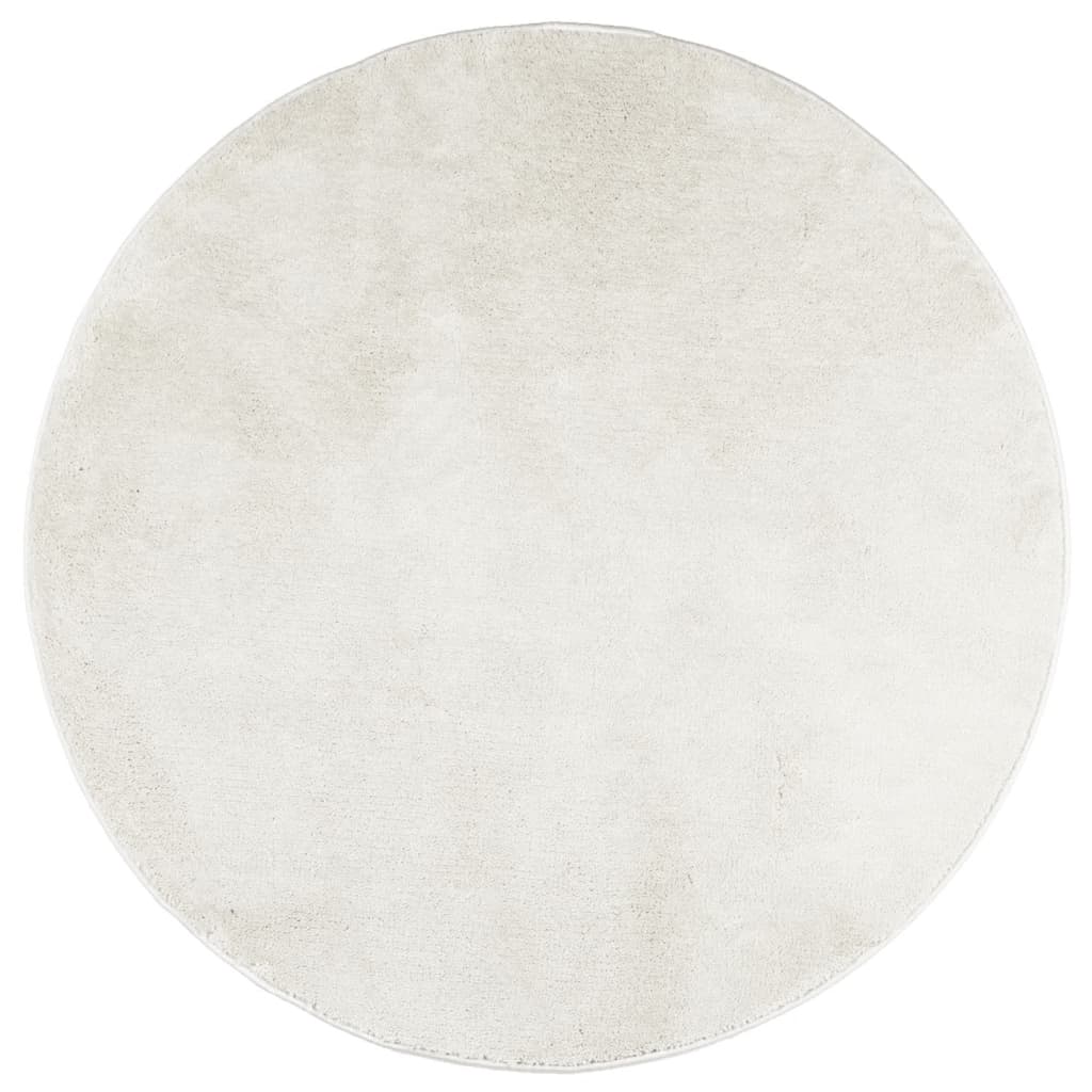 VidaXL Tapis OVIEDO poils courts Ø 200 cm crème