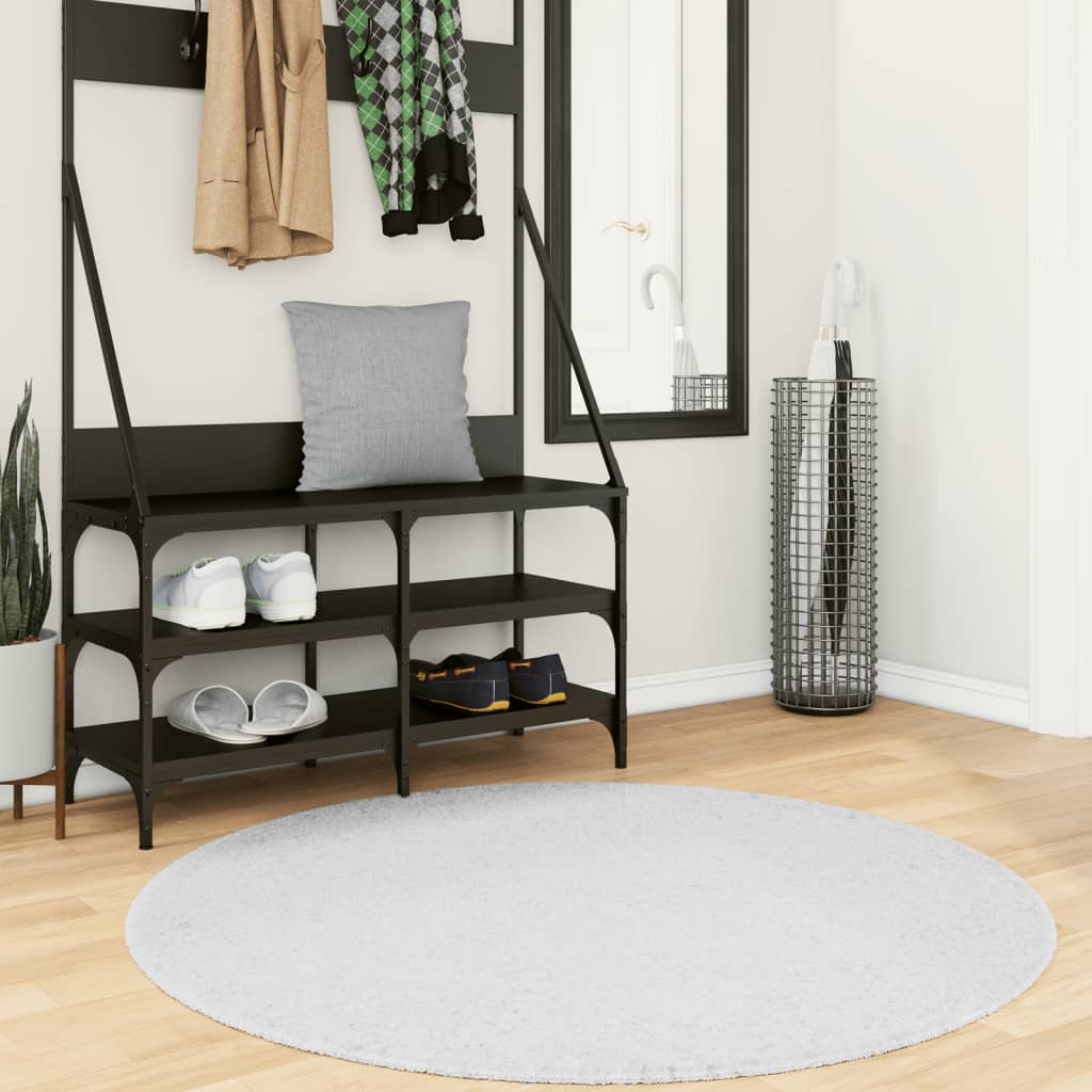 Vidaxl rug Oviedo Low -pile Ø 120 cm Gray