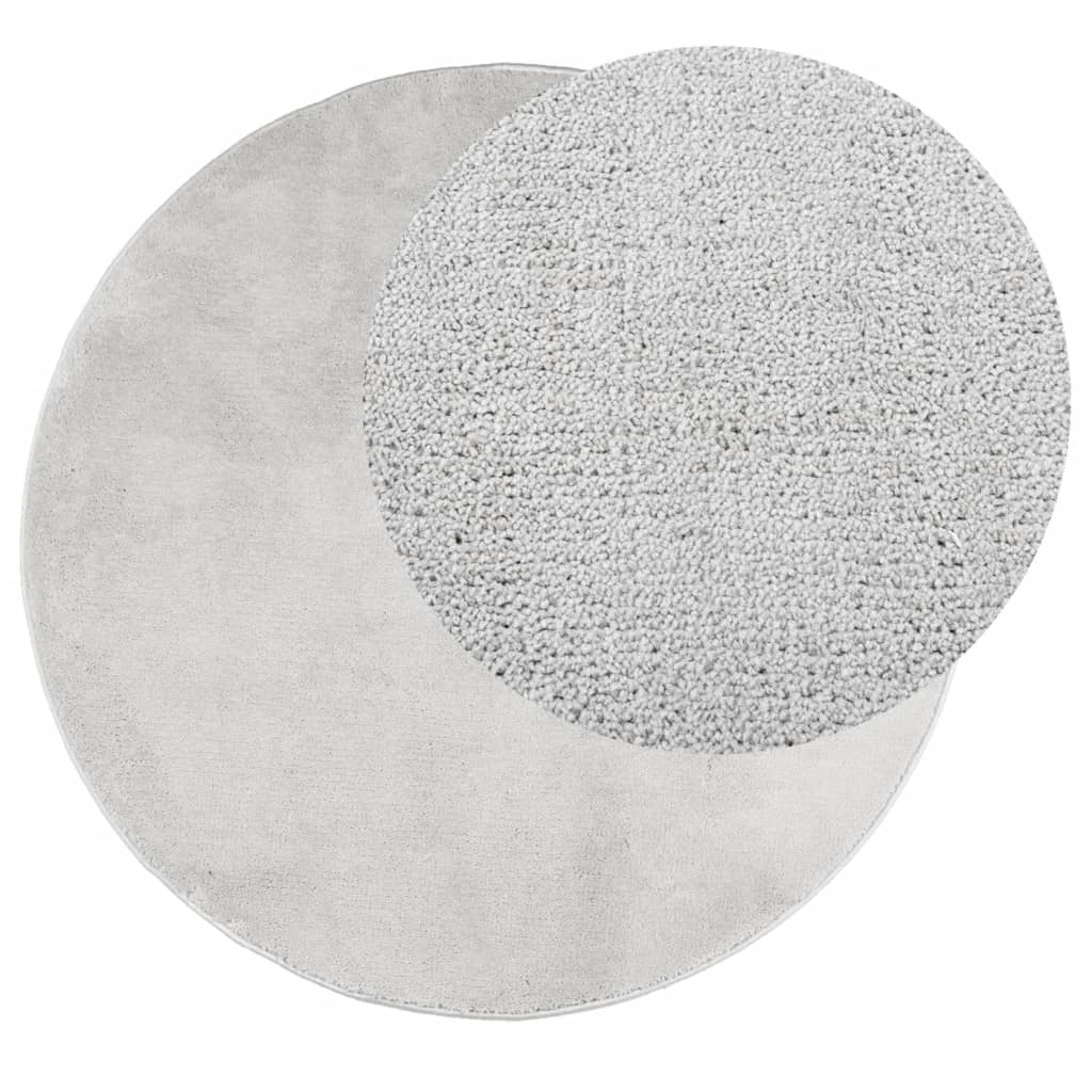 Vidaxl rug ovedo niddereg -pile Ø 200 cm Grey