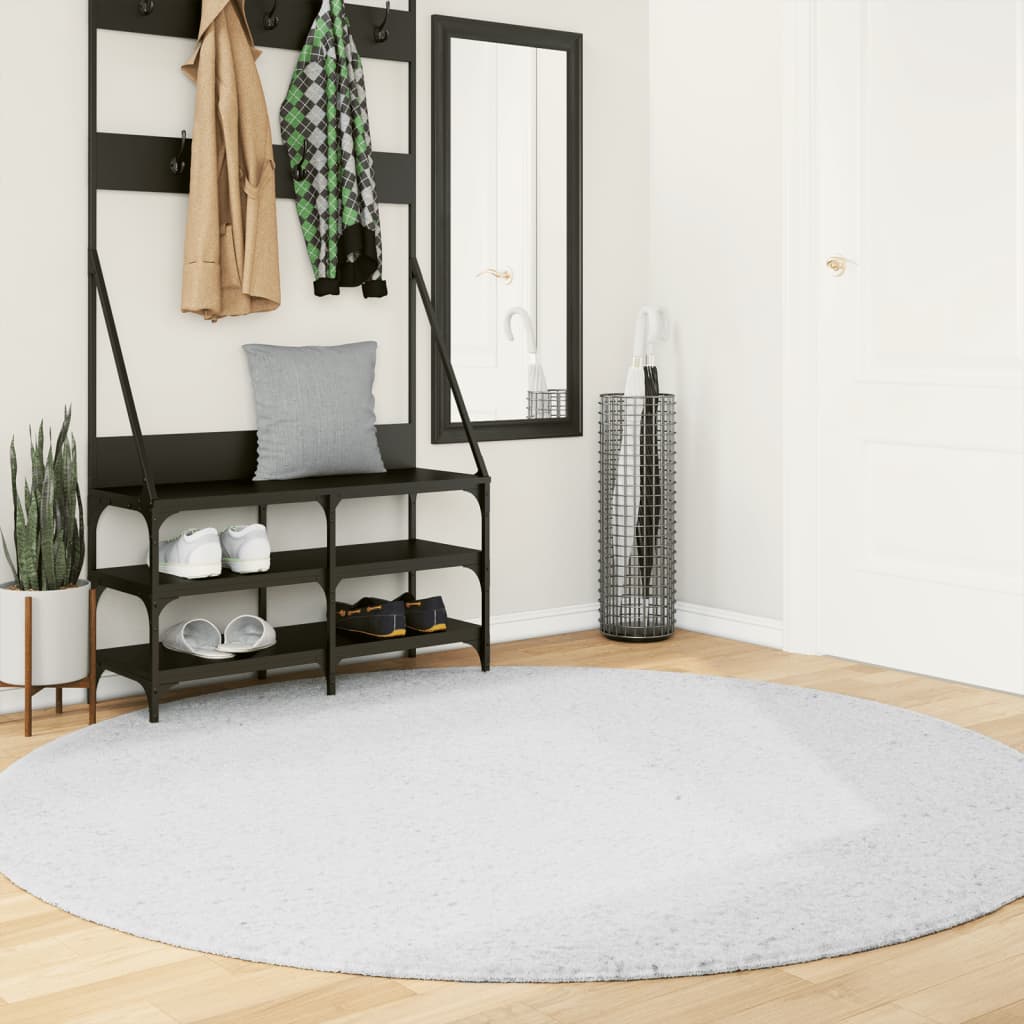 Vidaxx tapis oviedo poils ras ø 200 cm gris