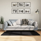 Vidaxx tapis oviedo poils ras 80x150 cm noir