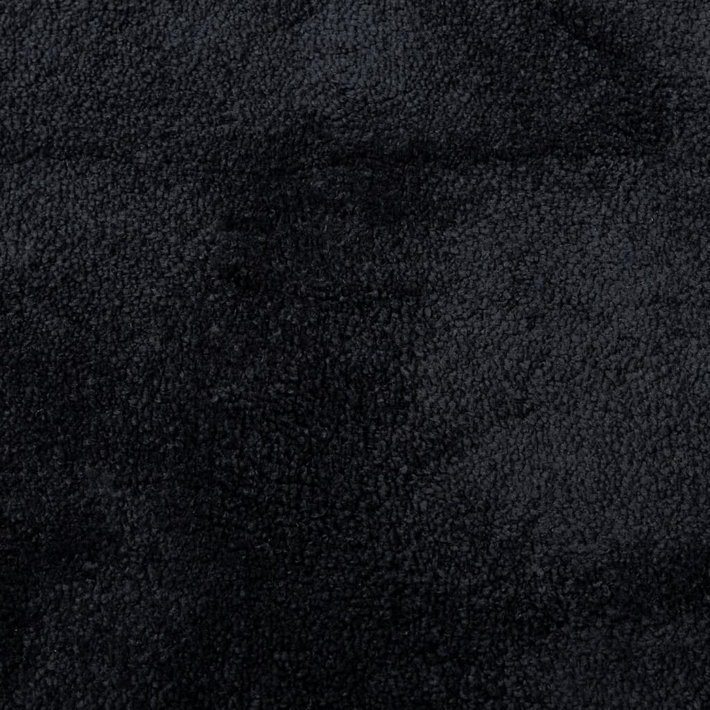 VidaXL Tapis OVIEDO poils ras 120x120 cm noir