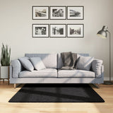 VidaXL Tapis OVIEDO poils ras 120x120 cm noir
