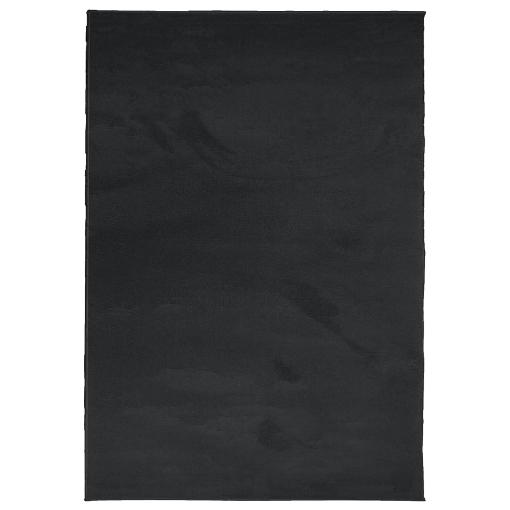 VidaXL tapis oviedo poils ras 140x200 cm noir