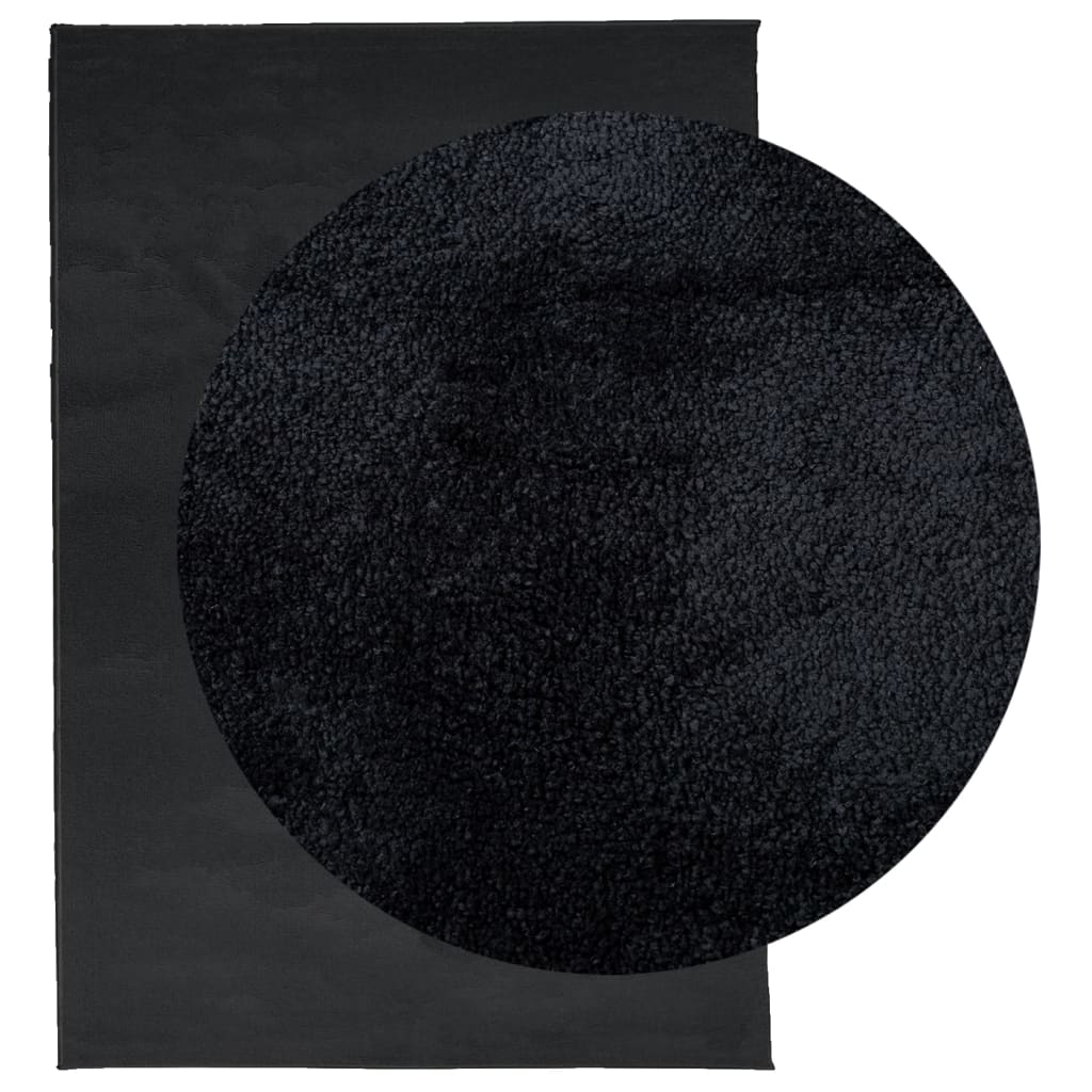 VidaXL tapis oviedo poils ras 140x200 cm noir