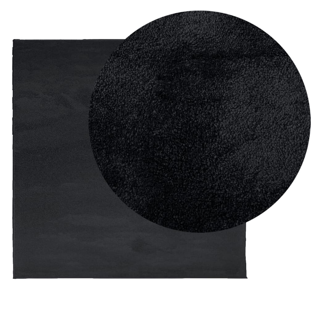 VidaXL tapis oviedo poils ras 160x160 cm noir