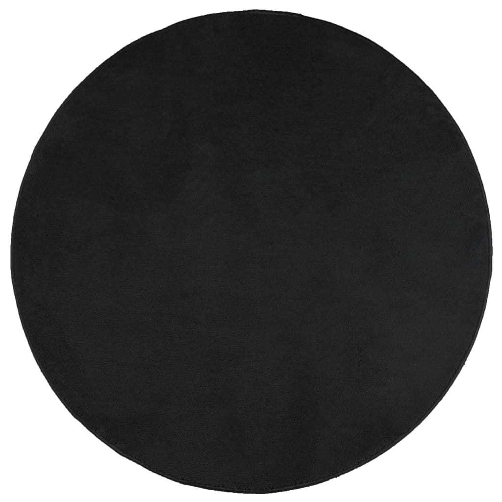 Vidaxl Rug Oviedo Low -Pile Ø 80 cm Black