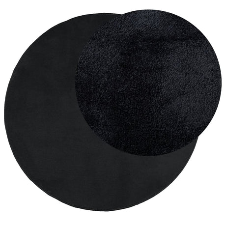 Vidaxx tapis oviedo poils ras ø 120 cm noir