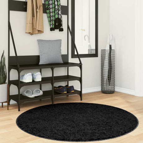 Vidaxx tapis oviedo poils ras ø 120 cm noir