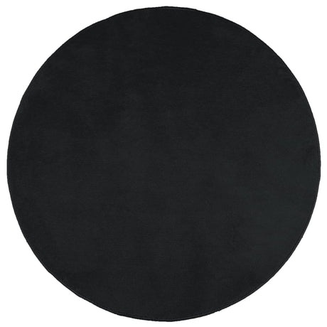 VidaXL Tapis OVIEDO poils ras Ø 160 cm noir