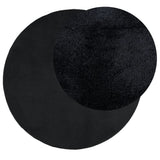 VidaXL Tapis OVIEDO poils ras Ø 160 cm noir
