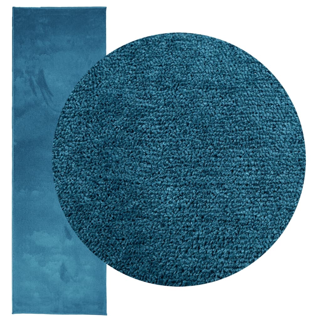 VidaXL tapis oviedo poils ras 80x250 cm turquoise