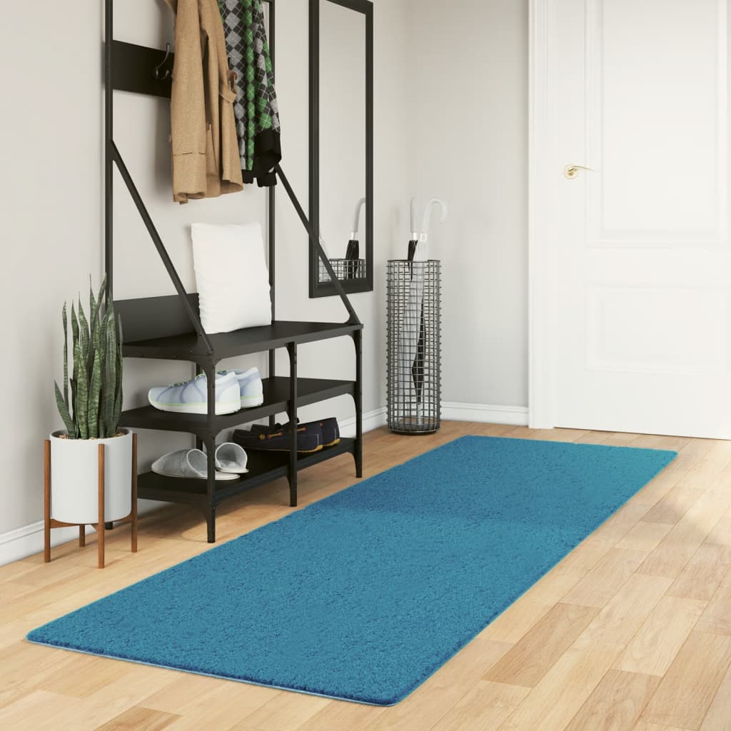 VidaXL tapis oviedo poils ras 80x250 cm turquoise
