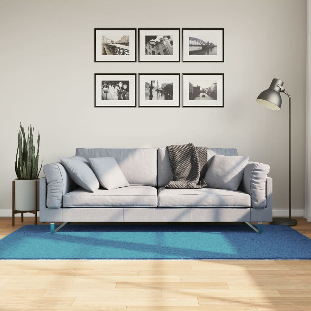 VidaXL tapis oviedo poils ras 100x200 cm turquoise