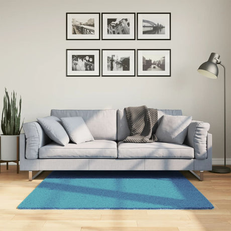 VidaXL tapis oviedo poils courts 120x120 cm turquoise