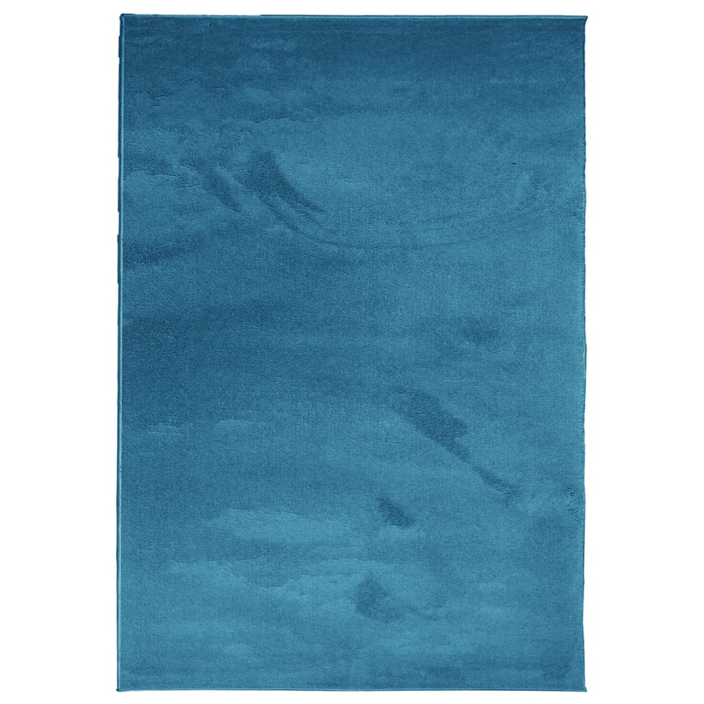 VidaXL tapis oviedo poils ras 140x200 cm turquoise