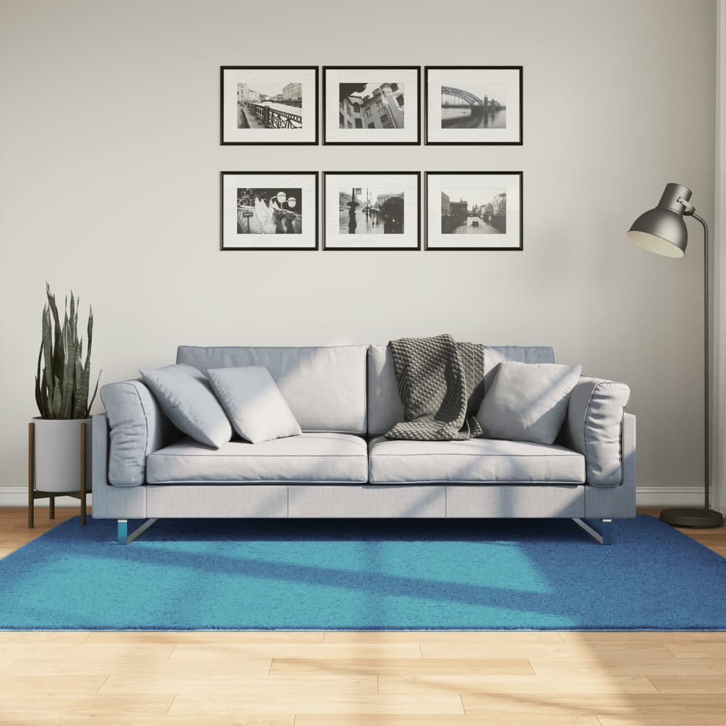 Vidaxl Rug Oviedo Low -Boile 140x200 cm Turquoise