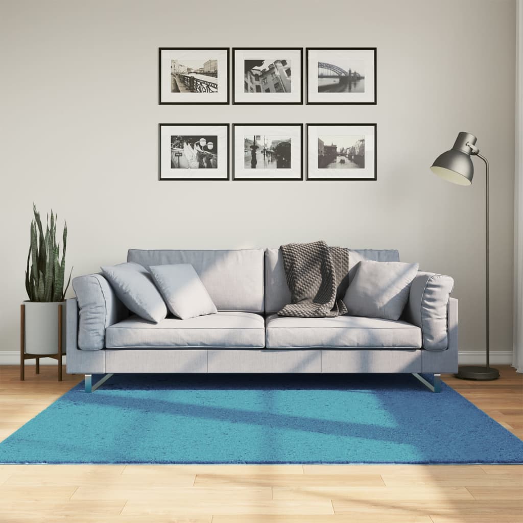 Vidaxl rug oviedo niddereg -pile 160x160 cm türkis