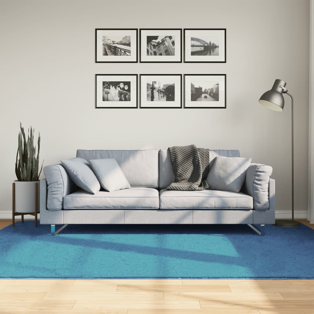 VidaXL tapis oviedo poils ras 160x230 cm turquoise