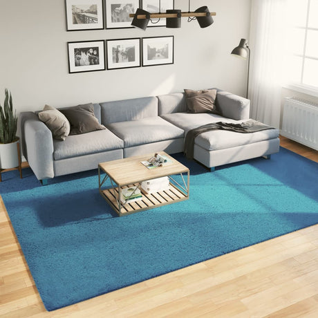 VidaXL Tapis OVIEDO poils ras 240x340 cm turquoise