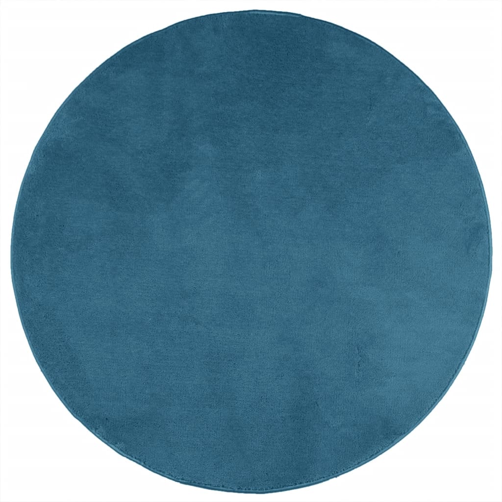 VidaXL Tapis OVIEDO poils courts Ø 120 cm turquoise