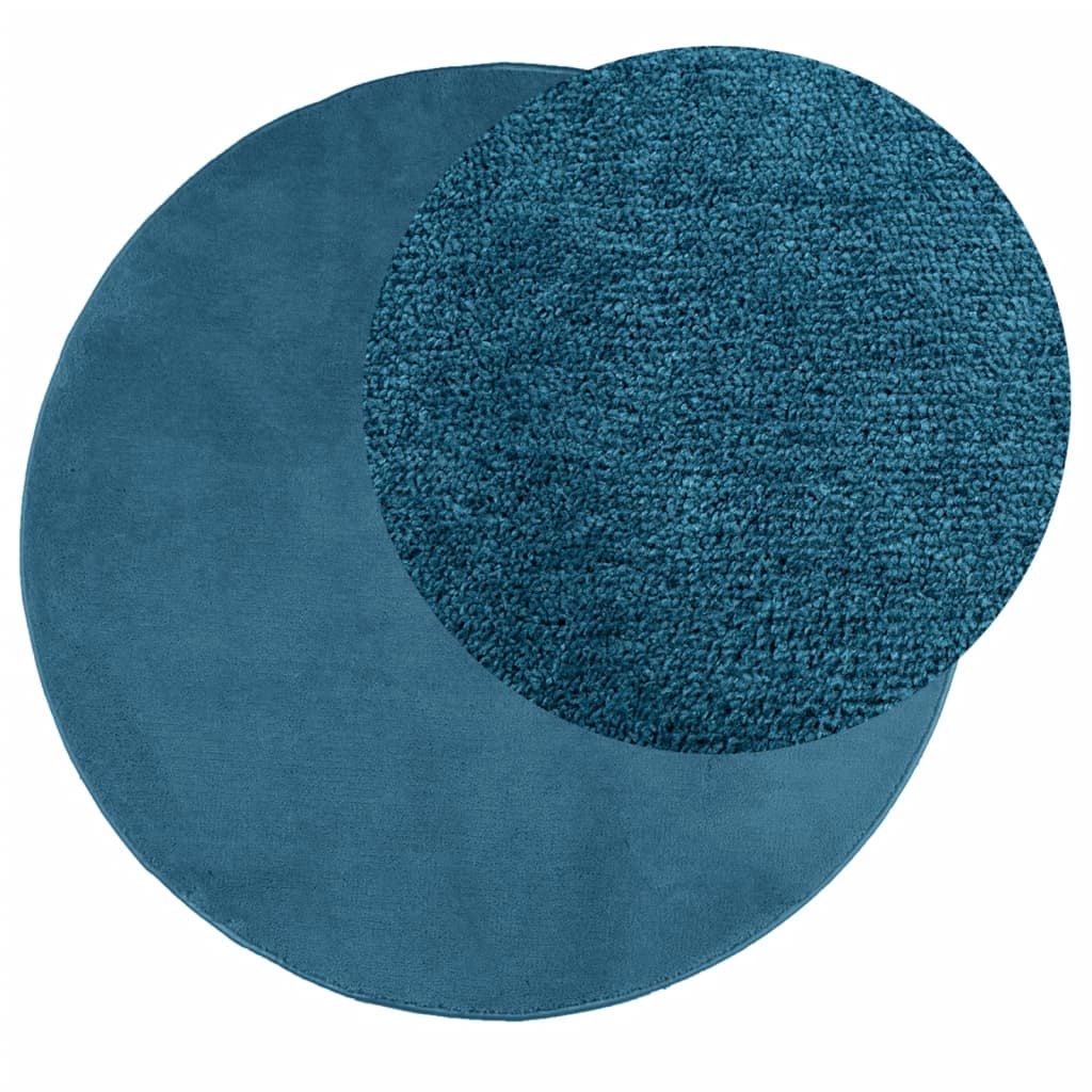 Vidaxl Rug Oviedo Low -Pile Ø 120 cm Turquoise