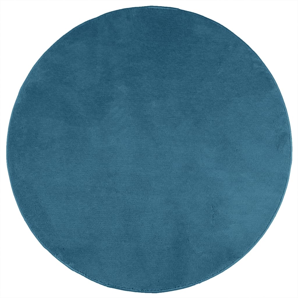 VidaXL Tapis OVIEDO poils courts Ø 160 cm turquoise