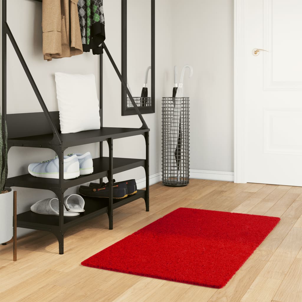 VidaXL tapis oviedo poils ras 60x110 cm rouge